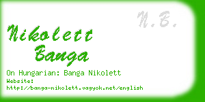 nikolett banga business card